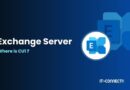 Slide about Exchange Server with the question 'Where is CU1?' and IT-CONNECT branding on a blue gradient background.