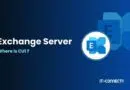 Slide about Exchange Server with the question 'Where is CU1?' and IT-CONNECT branding on a blue gradient background.