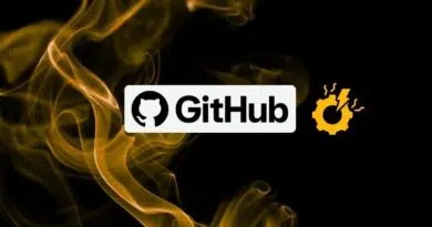 GitHub logo on a black smoky background with an orange gear icon.