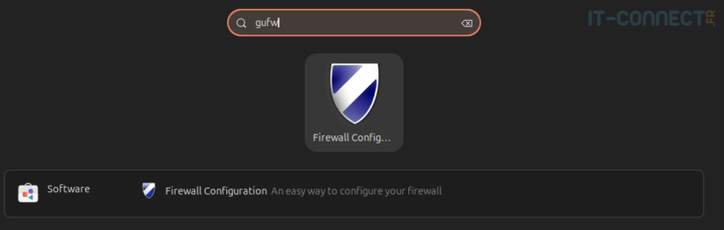 GUFW launch icon on Ubuntu GNOME.