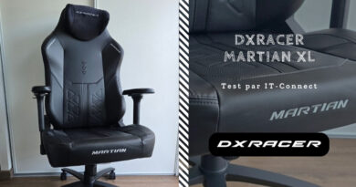 DXRacer Martian XL black gaming chair with ergonomic padding, armrests, and branded panels in a home setting.