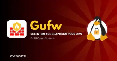 Banner for Gufw, an open-source GUI for UFW, with Tux the penguin holding a lock and IT-Connect branding