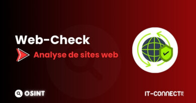 Banner for Web-Check: Analyse de sites web on a red gradient background with OSINT logo on the left and a globe-with-shield icon on the right.