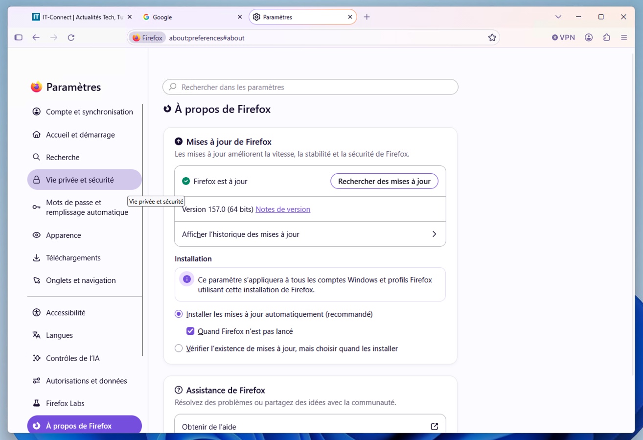 Firefox 157 et l'interface Nova